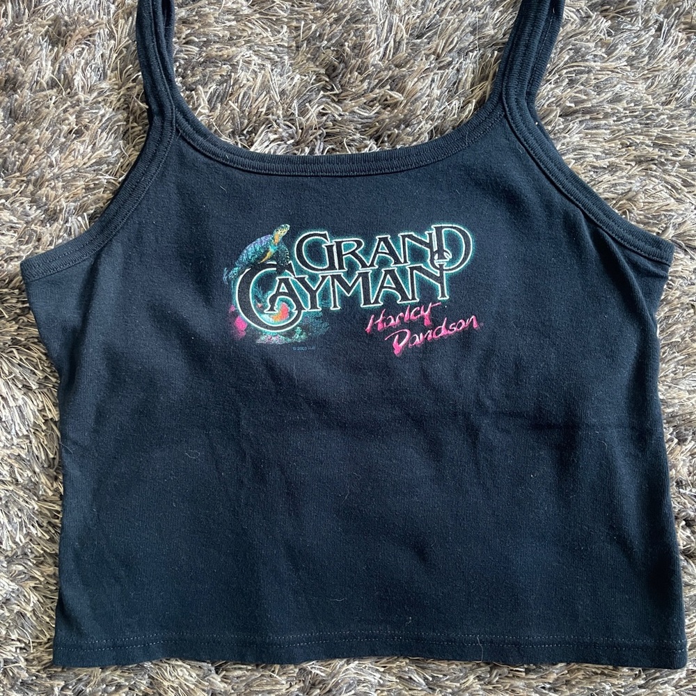 Harley-Davidson Grand Cayman Black Crop Tank Top